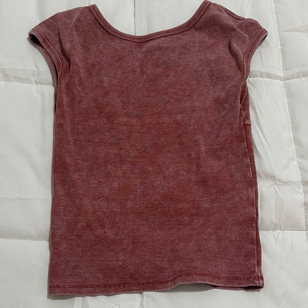 Maroon low cut back top